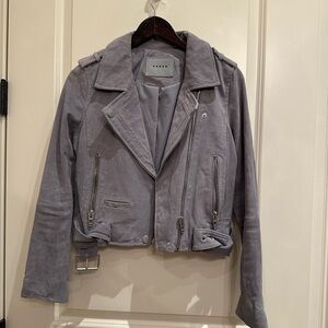 Blank NYC Gray Suede Leather Jacket